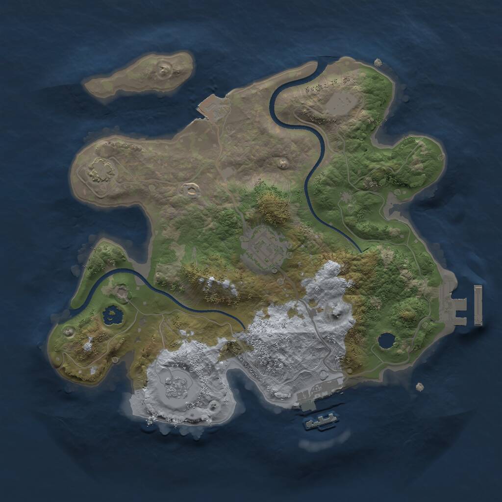 Rust Map: Procedural Map, Size: 2500, Seed: 1592729638, 6 Monuments