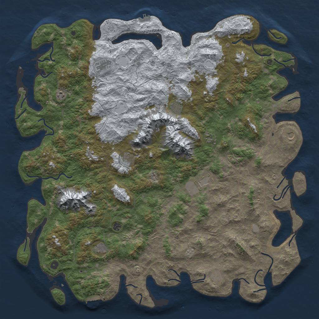 Rust Map: Procedural Map, Size: 6000, Seed: 3213, 20 Monuments