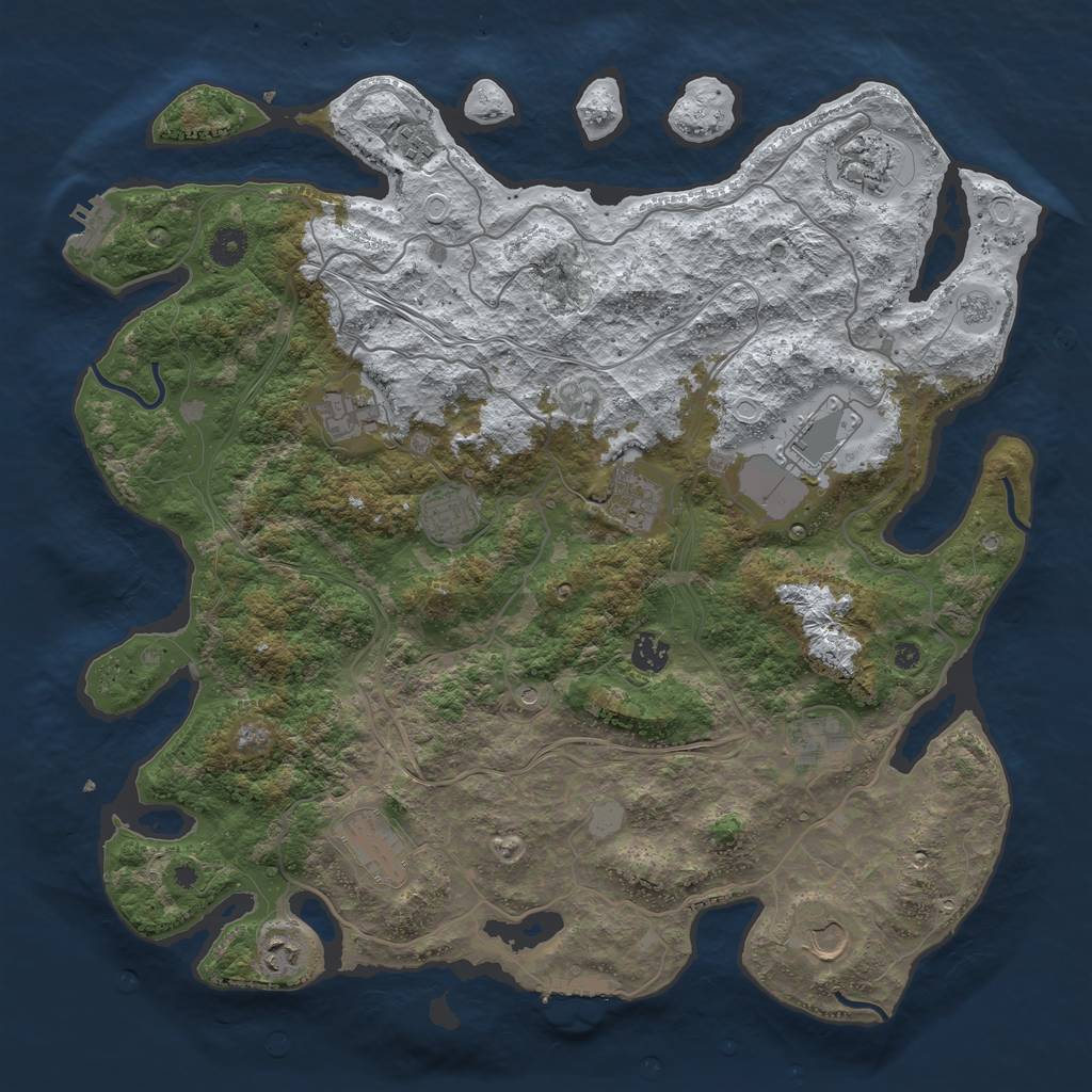 Rust Map: Procedural Map, Size: 4250, Seed: 1739407435, 20 Monuments