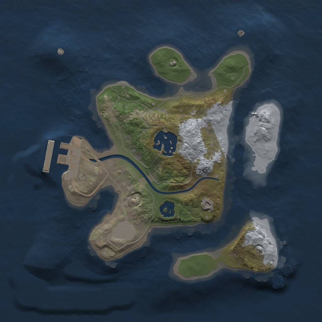 Rust Map: Procedural Map, Size: 2000, Seed: 78536720, 3 Monuments