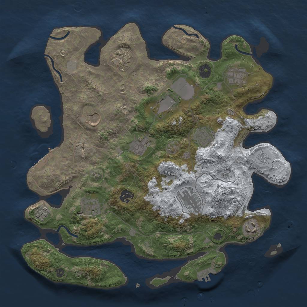Rust Map: Procedural Map, Size: 3500, Seed: 1603818905, 20 Monuments