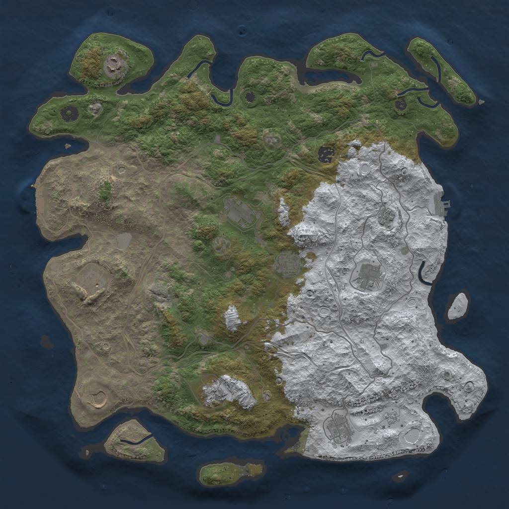 Rust Map: Procedural Map, Size: 4500, Seed: 87, 19 Monuments