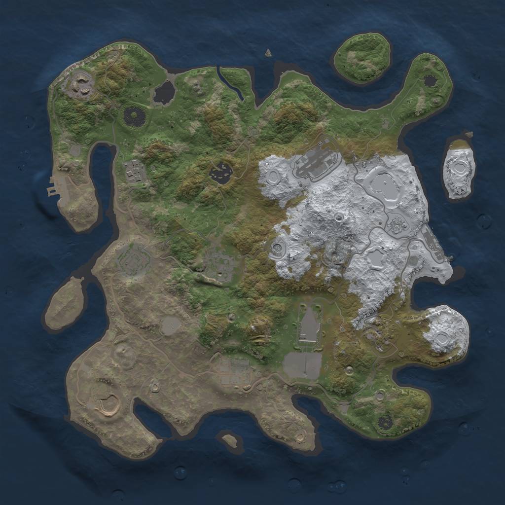 Rust Map: Procedural Map, Size: 3500, Seed: 1538885207, 19 Monuments