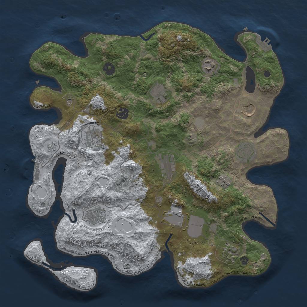 Rust Map: Procedural Map, Size: 3750, Seed: 76845324, 20 Monuments