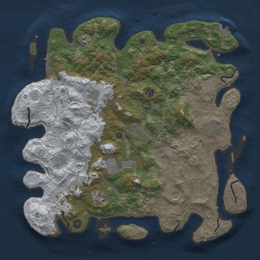 Rust Map: Procedural Map, Size: 4250, Seed: 367718501, 20 Monuments