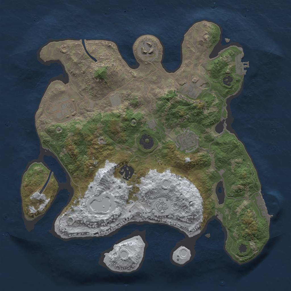 Rust Map: Procedural Map, Size: 3000, Seed: 2144442548, 13 Monuments