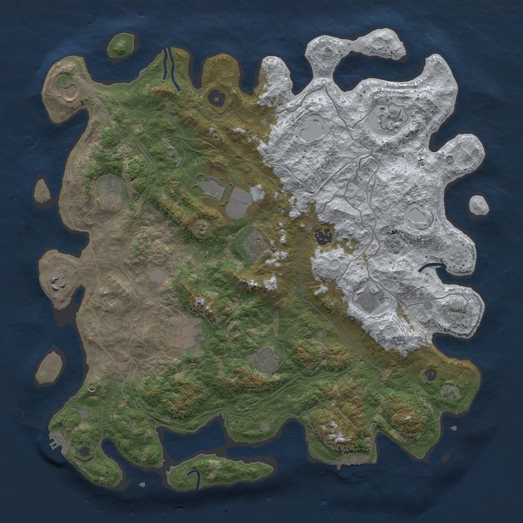 Rust Map: Procedural Map, Size: 4500, Seed: 1993788043, 20 Monuments