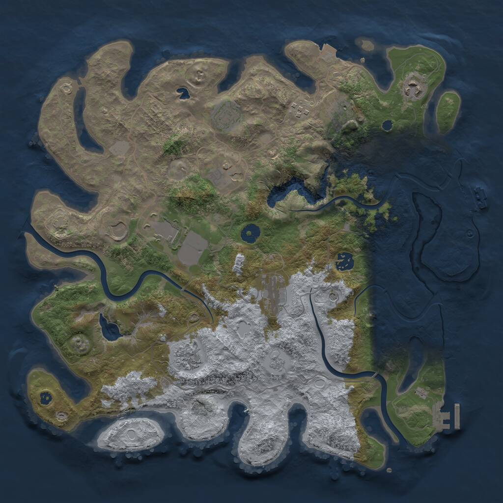 Rust Map: Procedural Map, Size: 4000, Seed: 17739, 16 Monuments