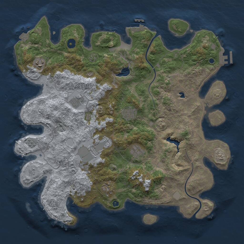 Rust Map: Procedural Map, Size: 4000, Seed: 1504888432, 13 Monuments