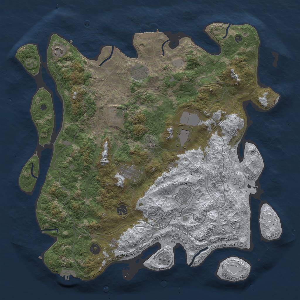 Rust Map: Procedural Map, Size: 4250, Seed: 28523, 17 Monuments