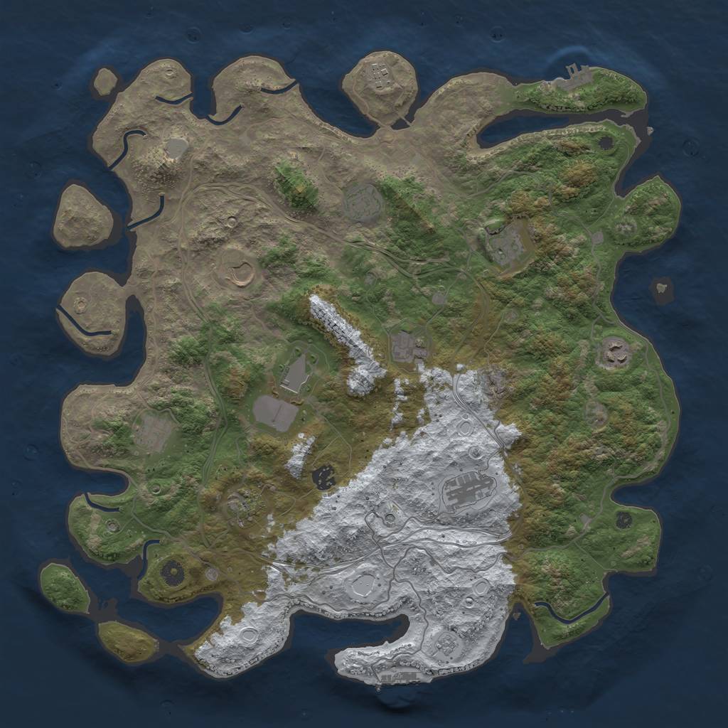 Rust Map: Procedural Map, Size: 4500, Seed: 119649950, 20 Monuments