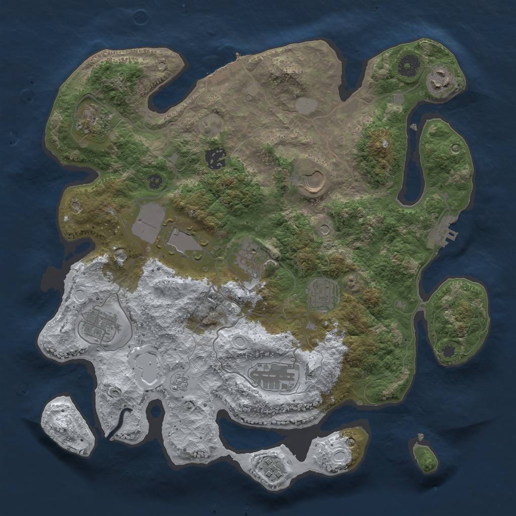 Rust Map: Procedural Map, Size: 3500, Seed: 9752506, 19 Monuments