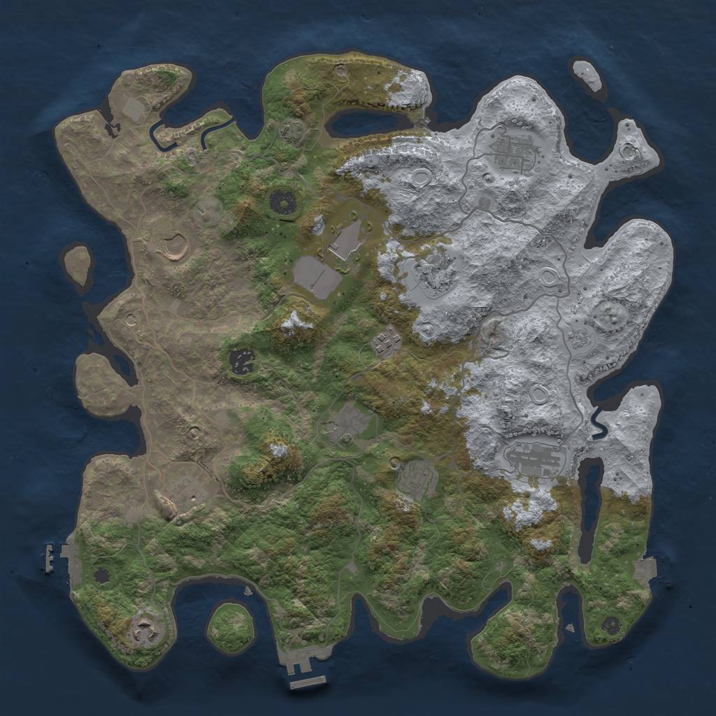 Rust Map: Procedural Map, Size: 4000, Seed: 976757700, 19 Monuments