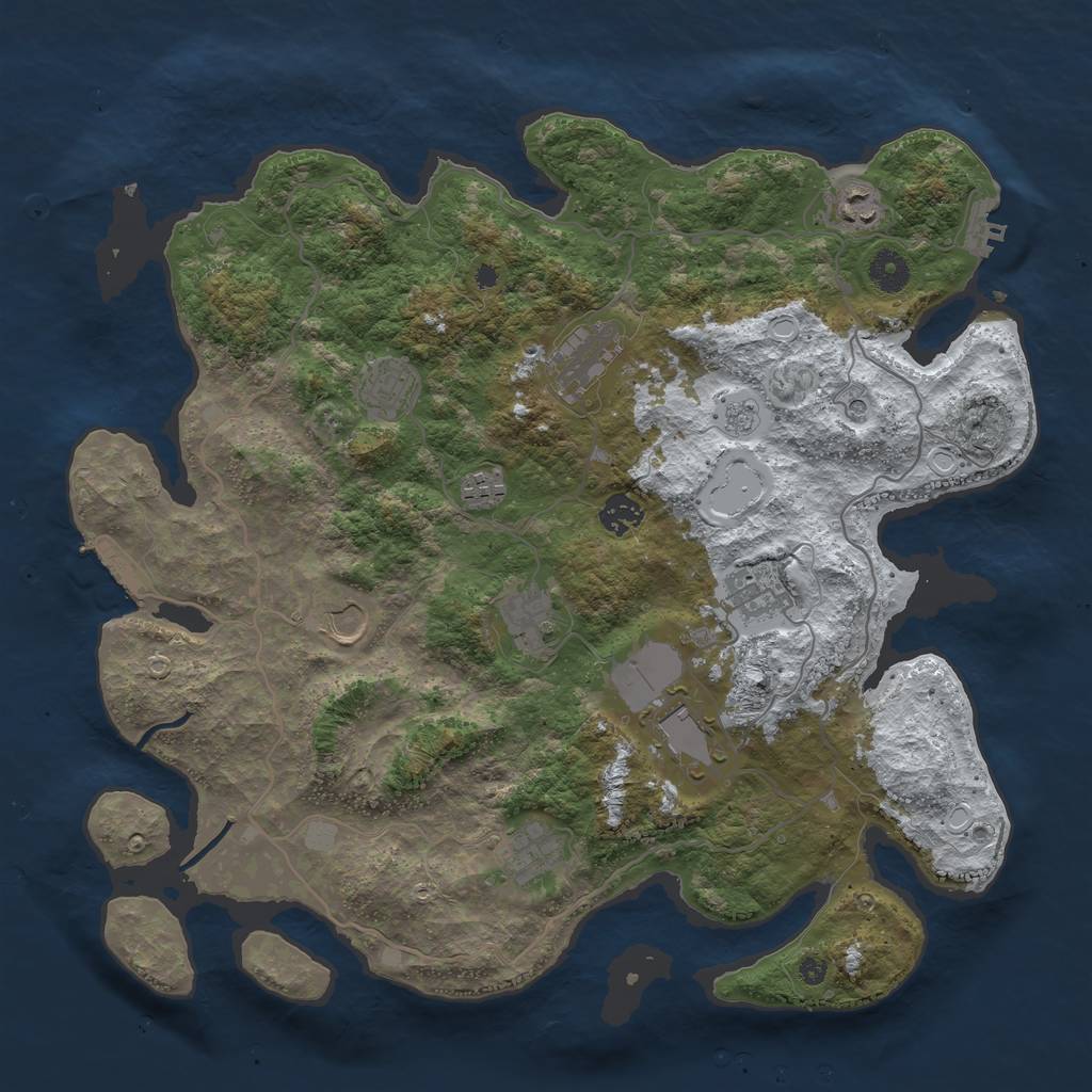 Rust Map: Procedural Map, Size: 4000, Seed: 370188639, 19 Monuments
