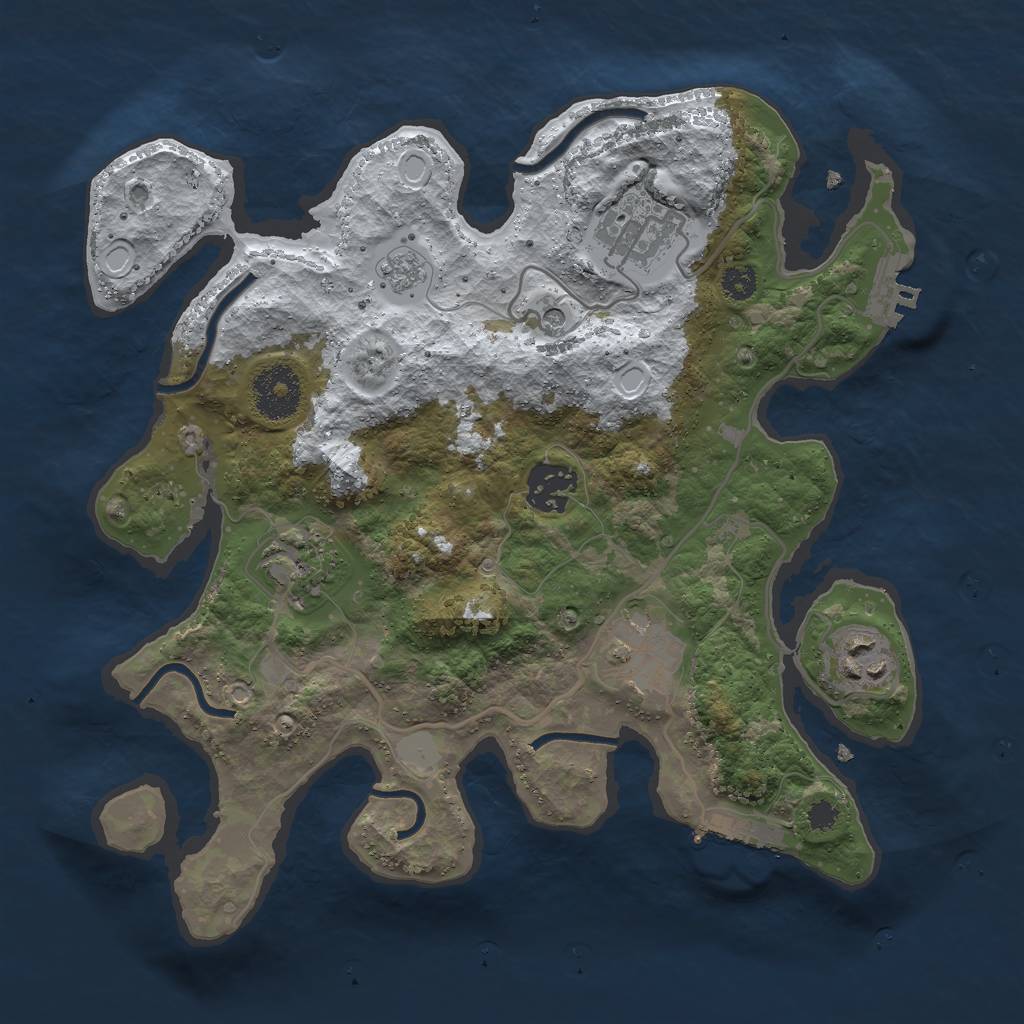 Rust Map: Procedural Map, Size: 3000, Seed: 133089305, 14 Monuments