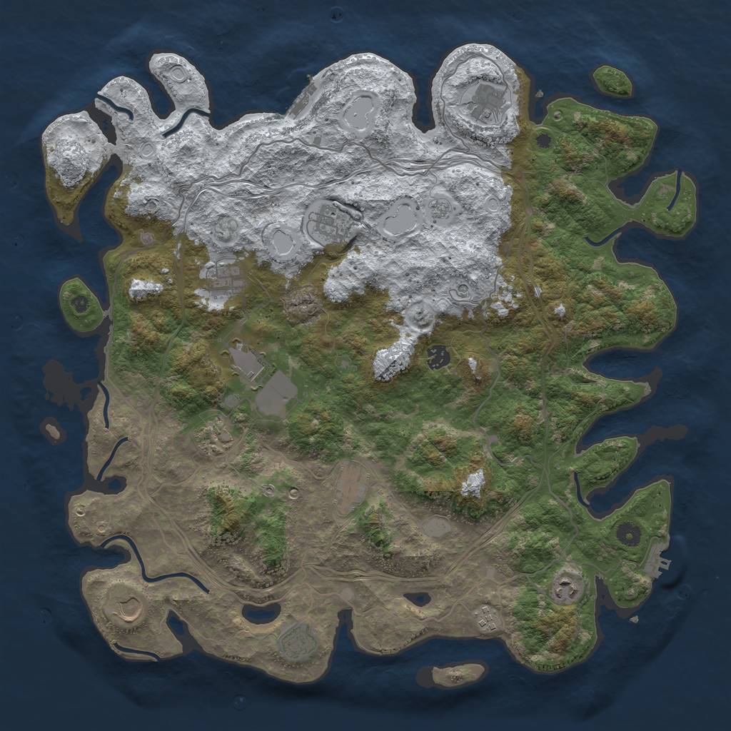 Rust Map: Procedural Map, Size: 4500, Seed: 65464964, 20 Monuments