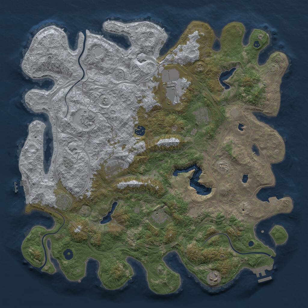 Rust Map: Procedural Map, Size: 4500, Seed: 328381434, 15 Monuments