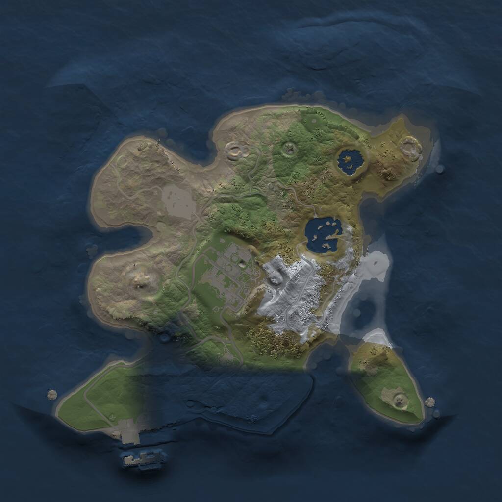 Rust Map: Procedural Map, Size: 2000, Seed: 724224107, 4 Monuments