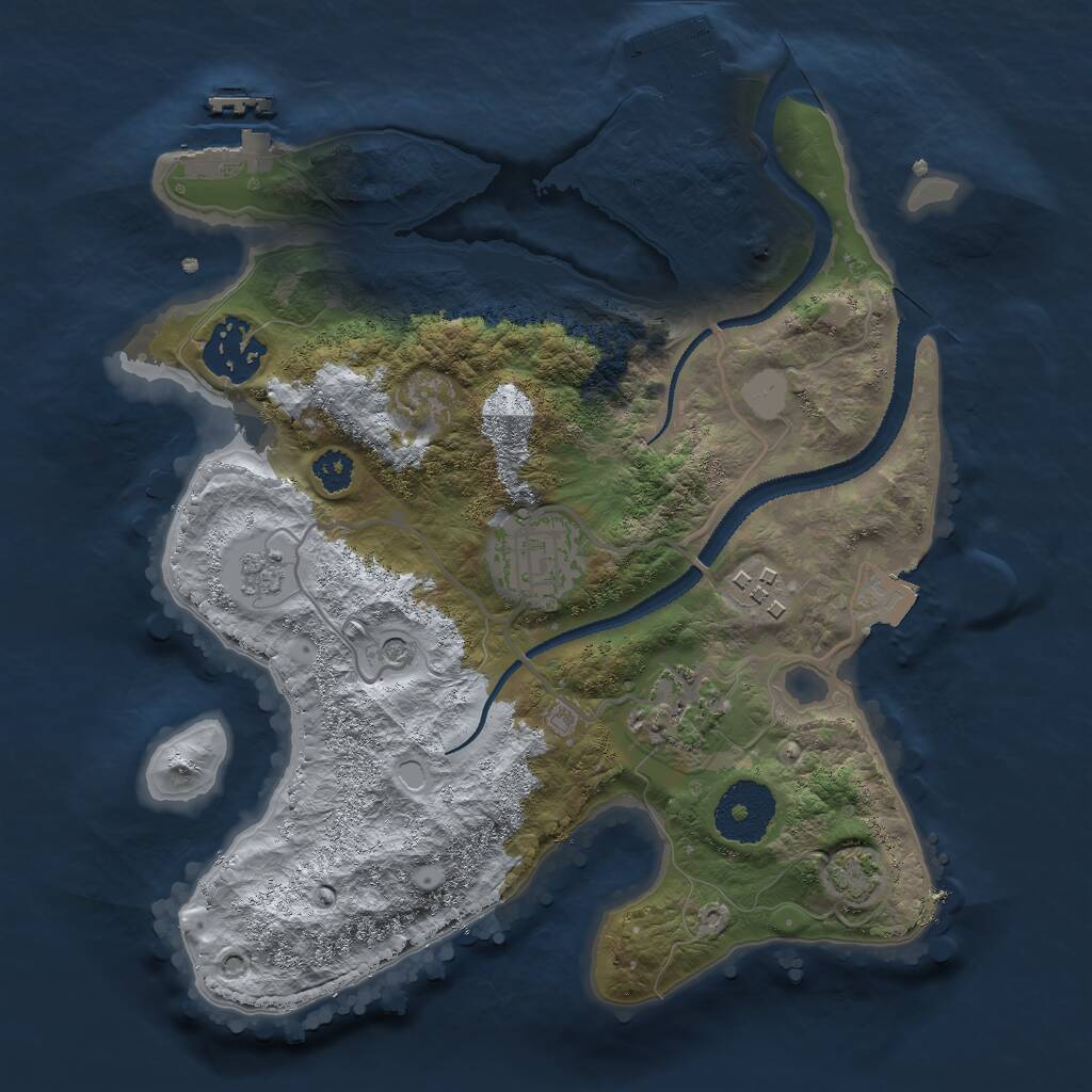 Rust Map: Procedural Map, Size: 2700, Seed: 1584409866, 10 Monuments