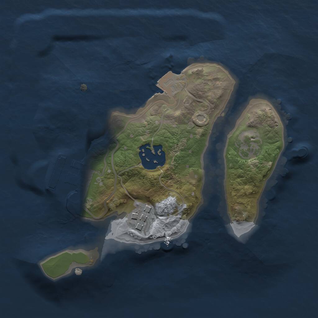 Rust Map: Procedural Map, Size: 1800, Seed: 504590, 4 Monuments