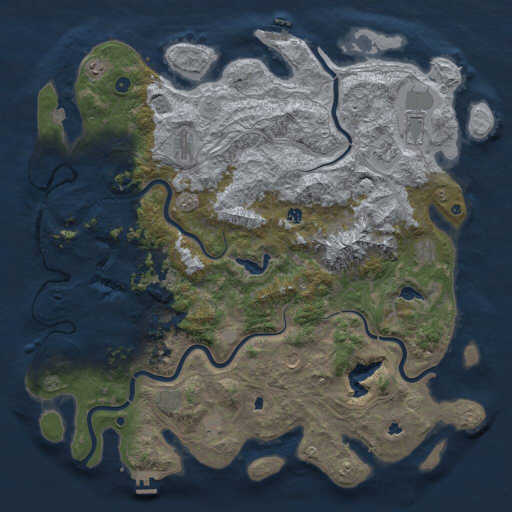 Rust Map: Procedural Map, Size: 5000, Seed: 6739185, 17 Monuments