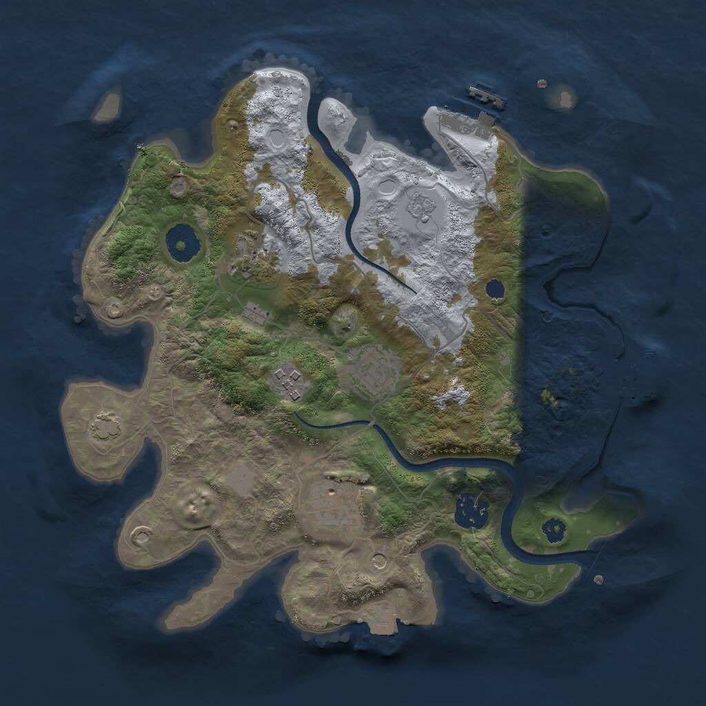 Rust Map: Procedural Map, Size: 3000, Seed: 630317586, 11 Monuments