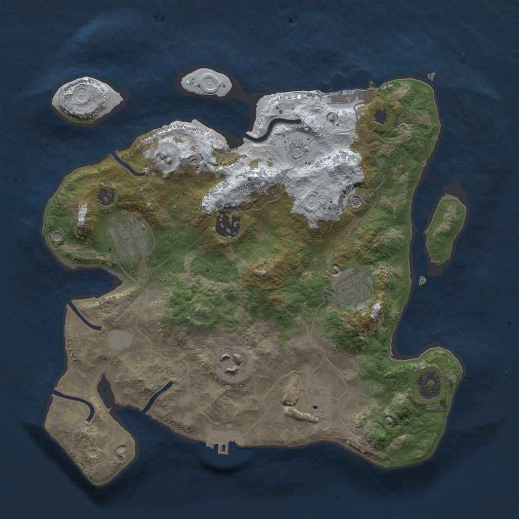 Rust Map: Procedural Map, Size: 3000, Seed: 500356098, 14 Monuments
