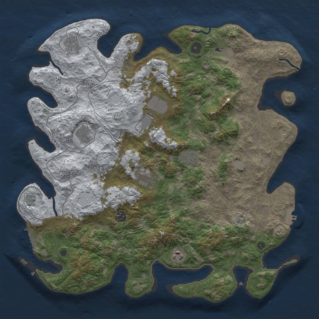 Rust Map: Procedural Map, Size: 4250, Seed: 2103955102, 17 Monuments