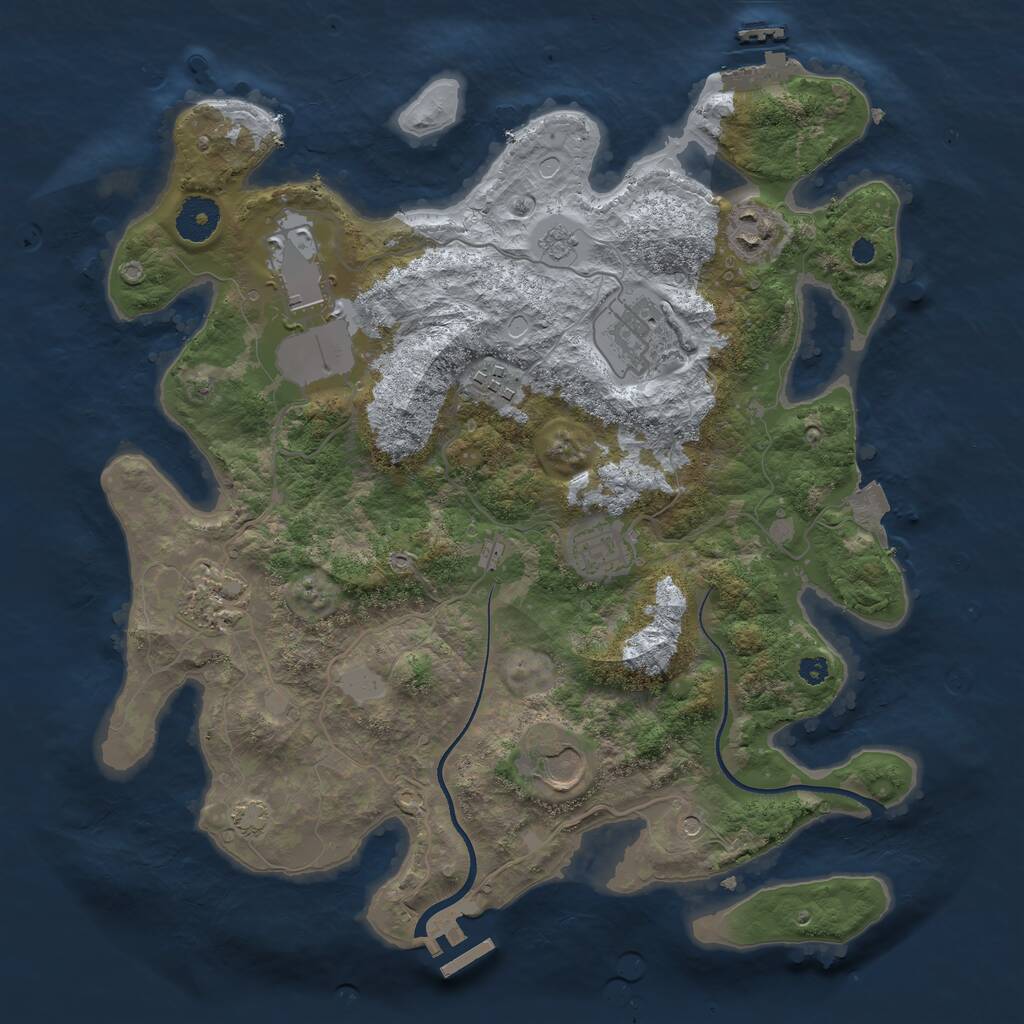 Rust Map: Procedural Map, Size: 3500, Seed: 14234, 13 Monuments