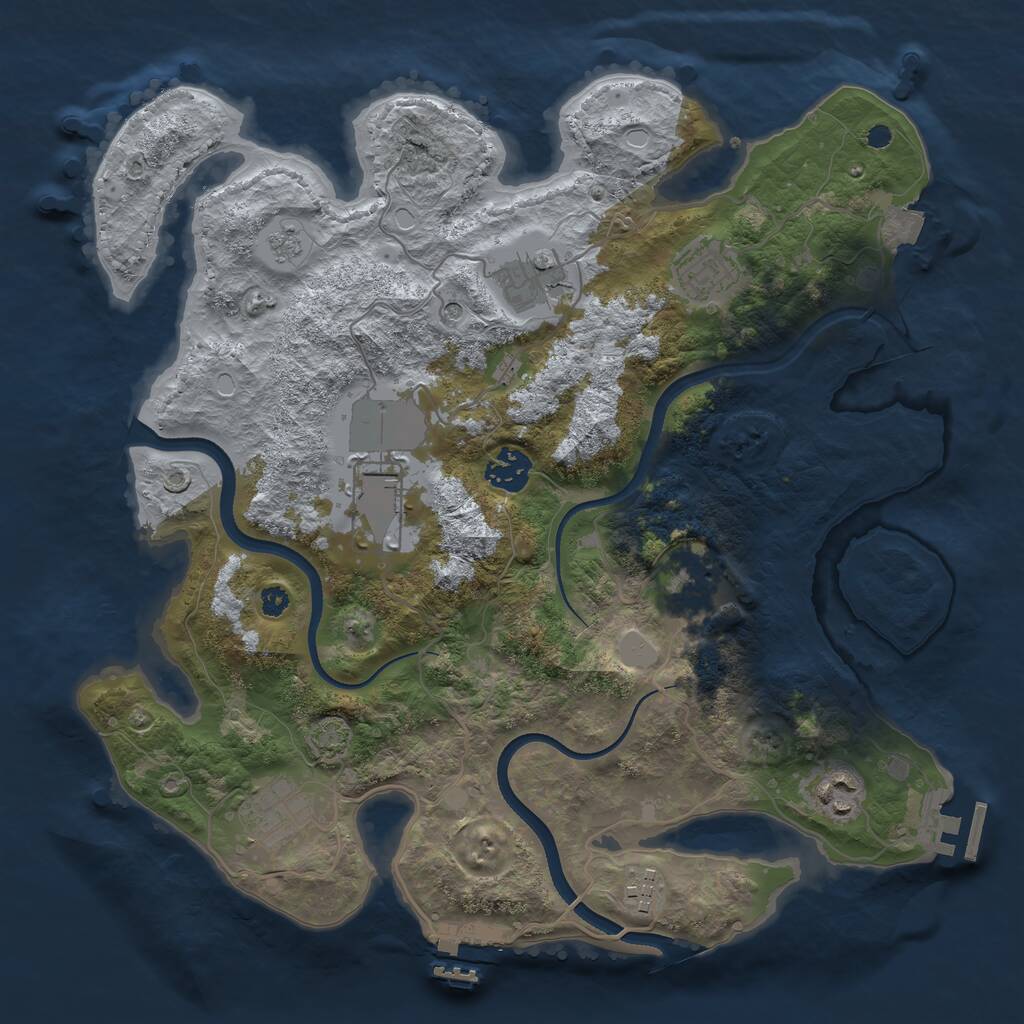 Rust Map: Procedural Map, Size: 3500, Seed: 201683427, 14 Monuments