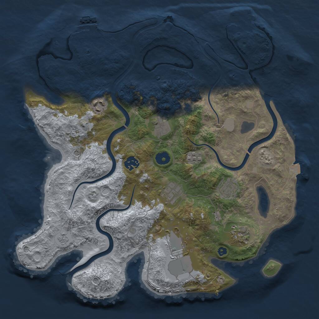 Rust Map: Procedural Map, Size: 3500, Seed: 1471719502, 13 Monuments