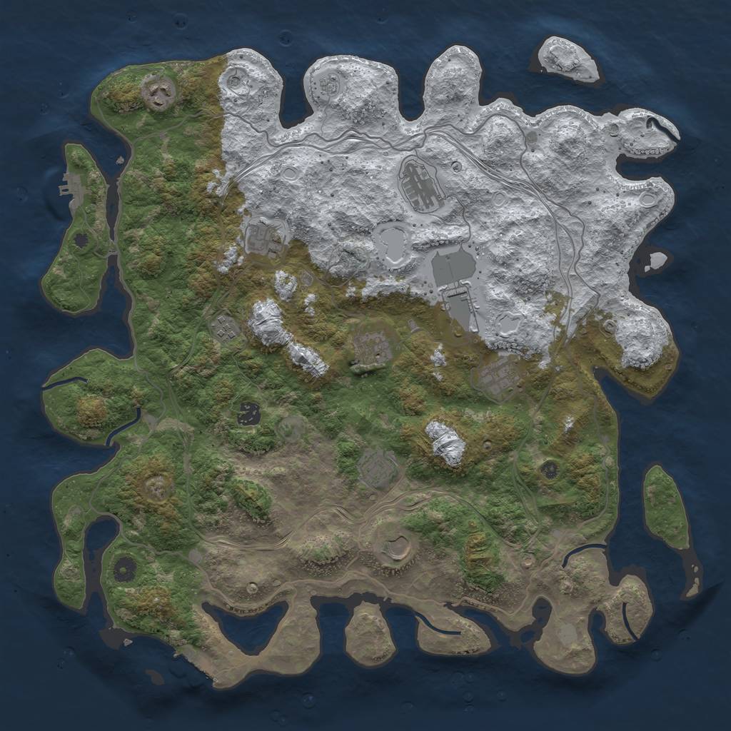 Rust Map: Procedural Map, Size: 4500, Seed: 1544752507, 19 Monuments