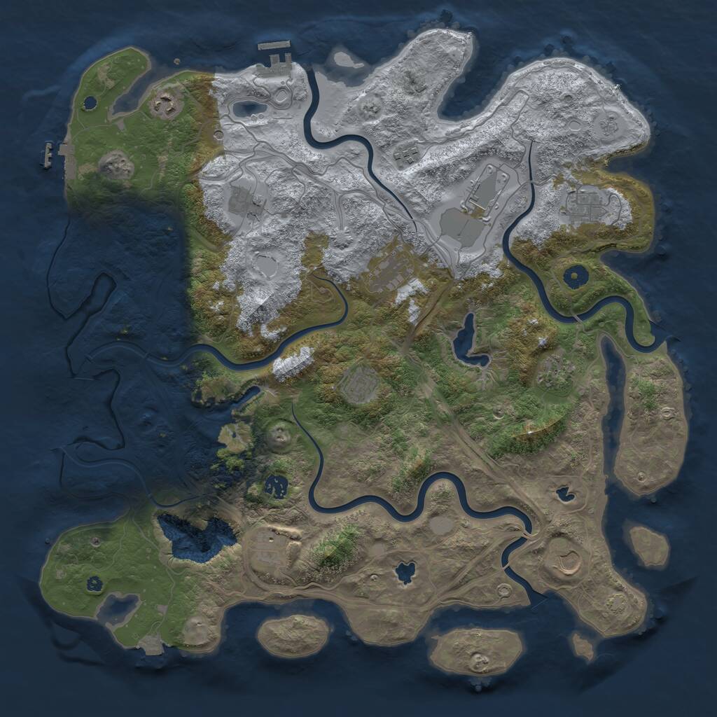 Rust Map: Procedural Map, Size: 4500, Seed: 41285, 17 Monuments