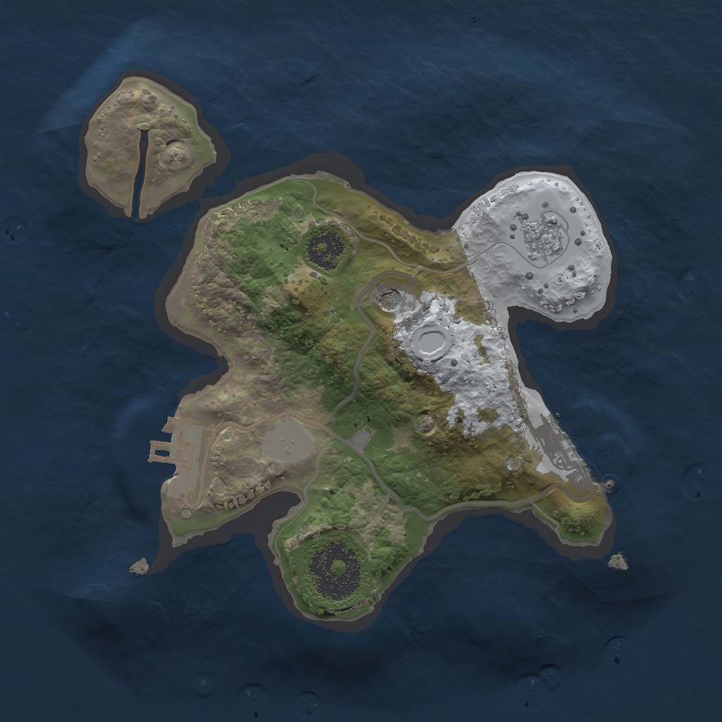 Rust Map: Procedural Map, Size: 2000, Seed: 345525, 9 Monuments