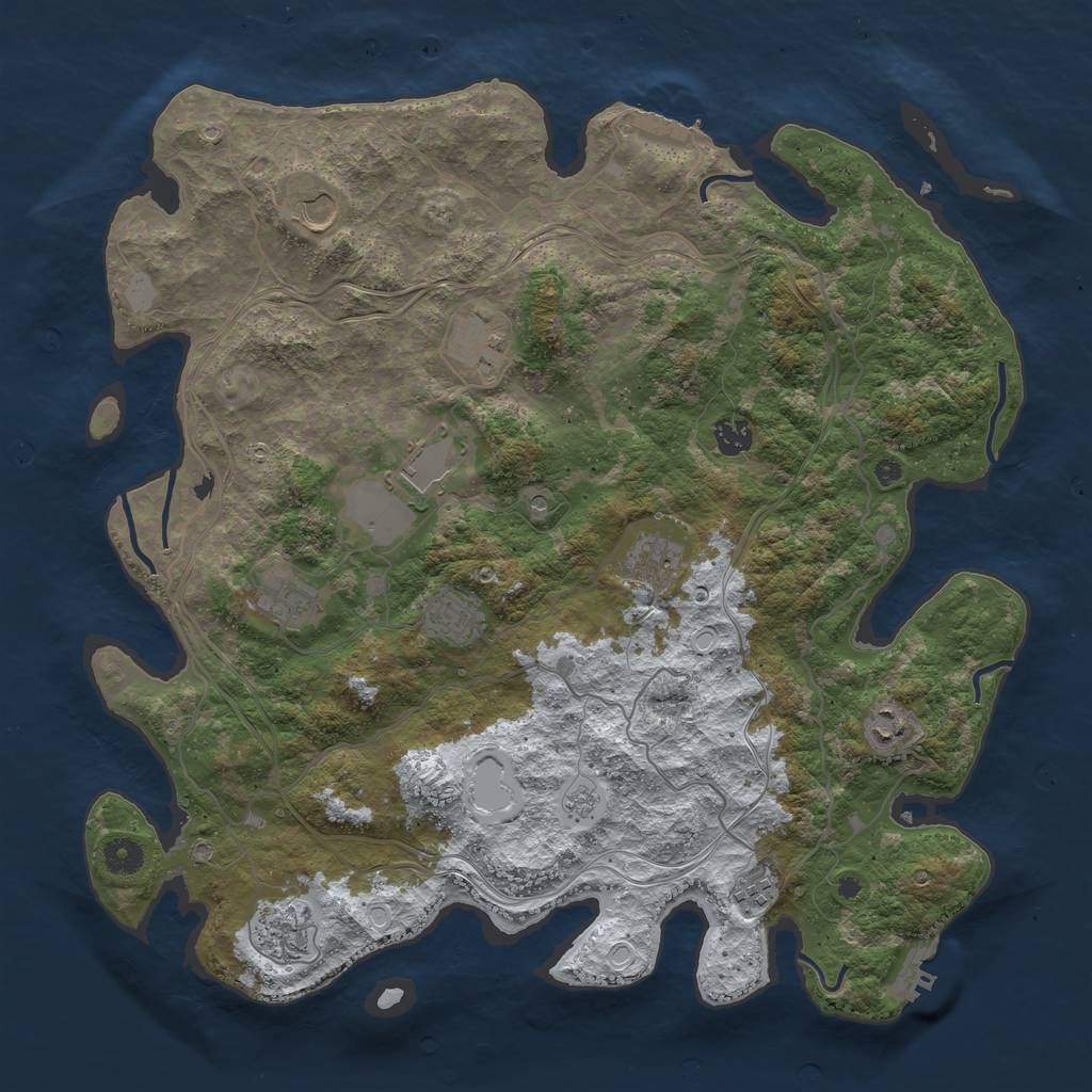 Rust Map: Procedural Map, Size: 4250, Seed: 1137536265, 19 Monuments