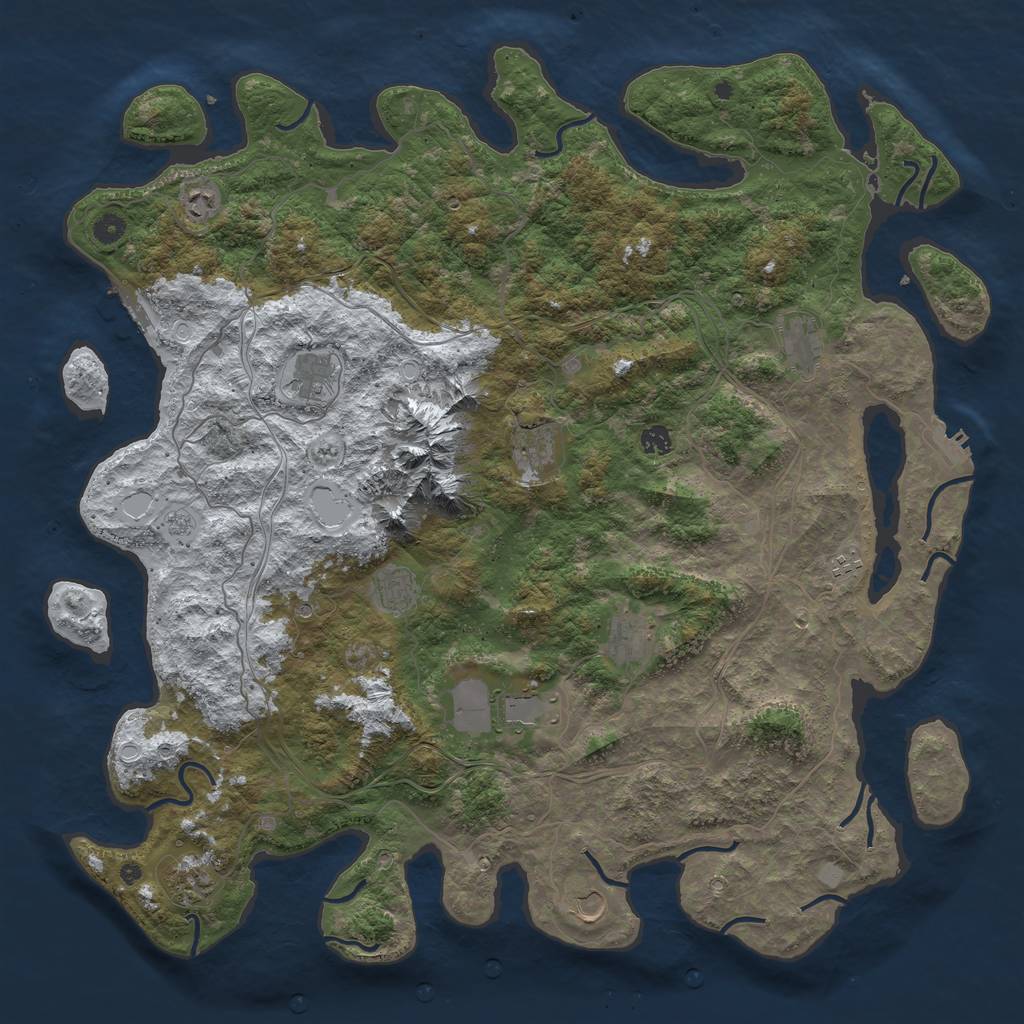 Rust Map: Procedural Map, Size: 5000, Seed: 53634, 20 Monuments