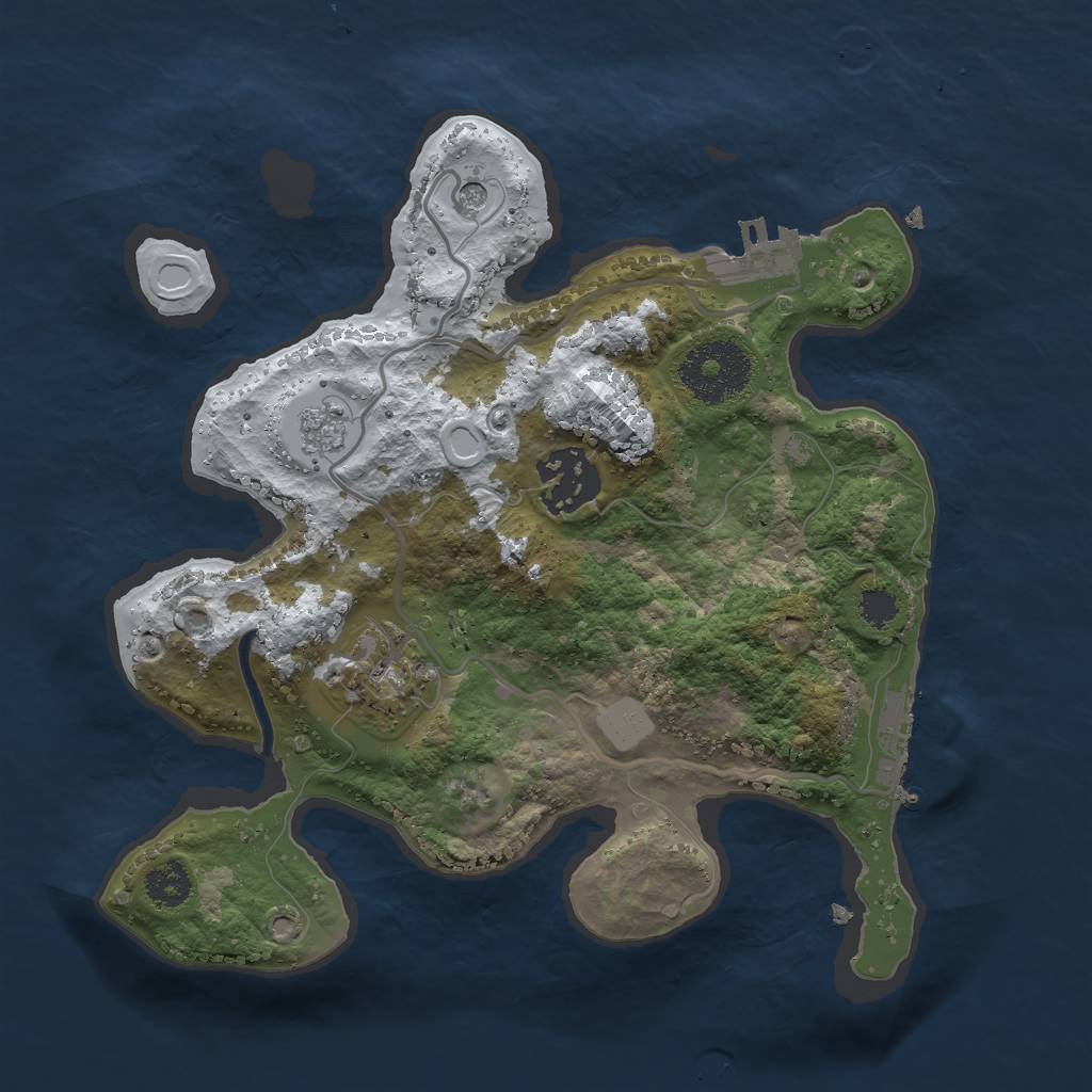 Rust Map: Procedural Map, Size: 2500, Seed: 1590351613, 11 Monuments