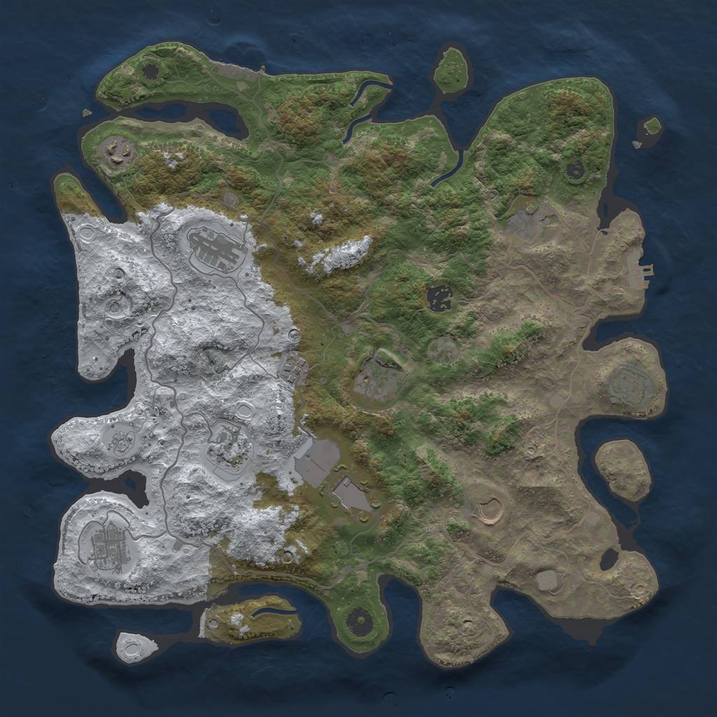 Rust Map: Procedural Map, Size: 4000, Seed: 4762651, 20 Monuments