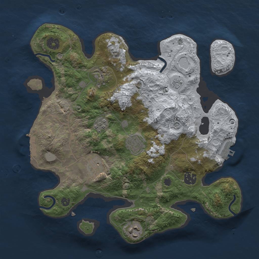 Rust Map: Procedural Map, Size: 3000, Seed: 1004608055, 15 Monuments