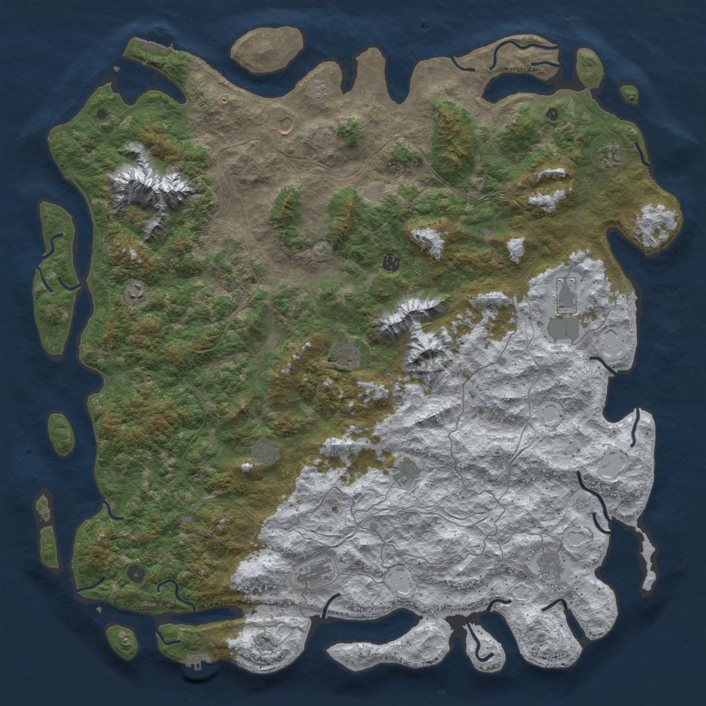 Rust Map: Procedural Map, Size: 6000, Seed: 990666, 20 Monuments