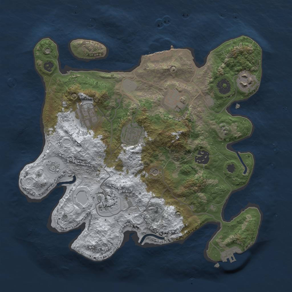 Rust Map: Procedural Map, Size: 3000, Seed: 1128351548, 15 Monuments