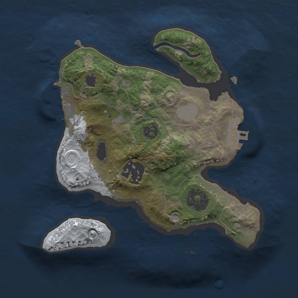 Rust Map: Procedural Map, Size: 2000, Seed: 72422410, 8 Monuments