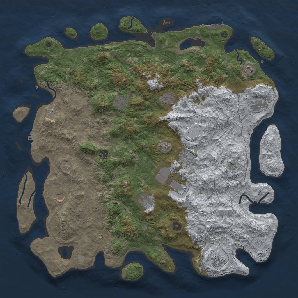 Rust Map: Procedural Map, Size: 4800, Seed: 4432658, 20 Monuments