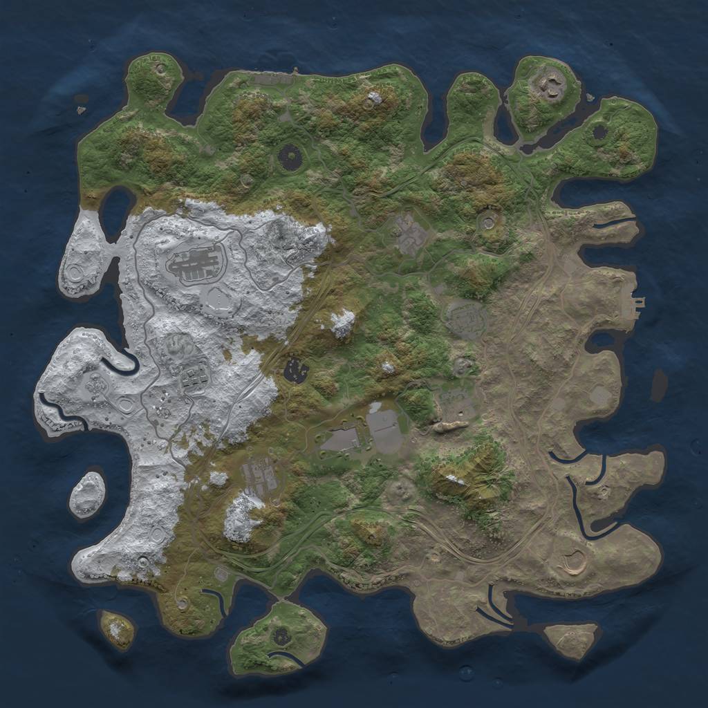 Rust Map: Procedural Map, Size: 4250, Seed: 8983, 19 Monuments