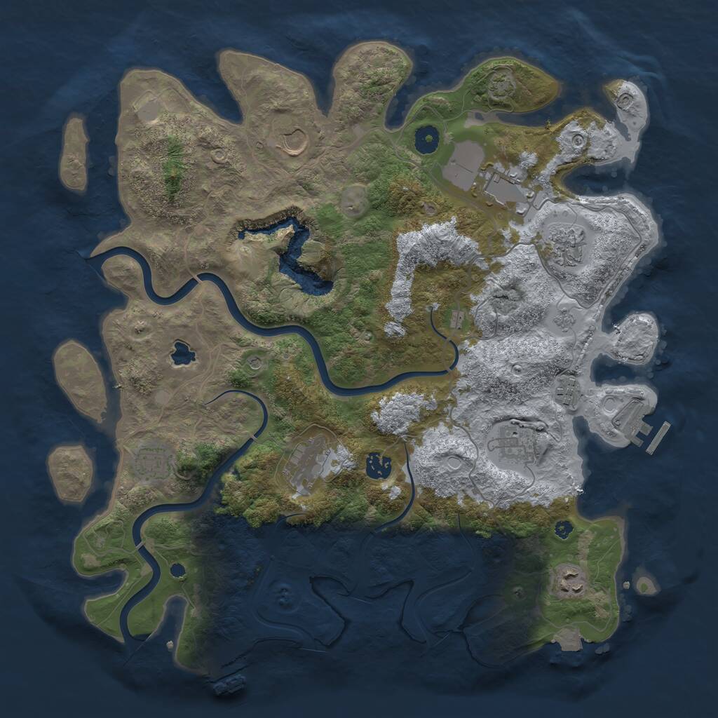 Rust Map: Procedural Map, Size: 4000, Seed: 1189655018, 15 Monuments