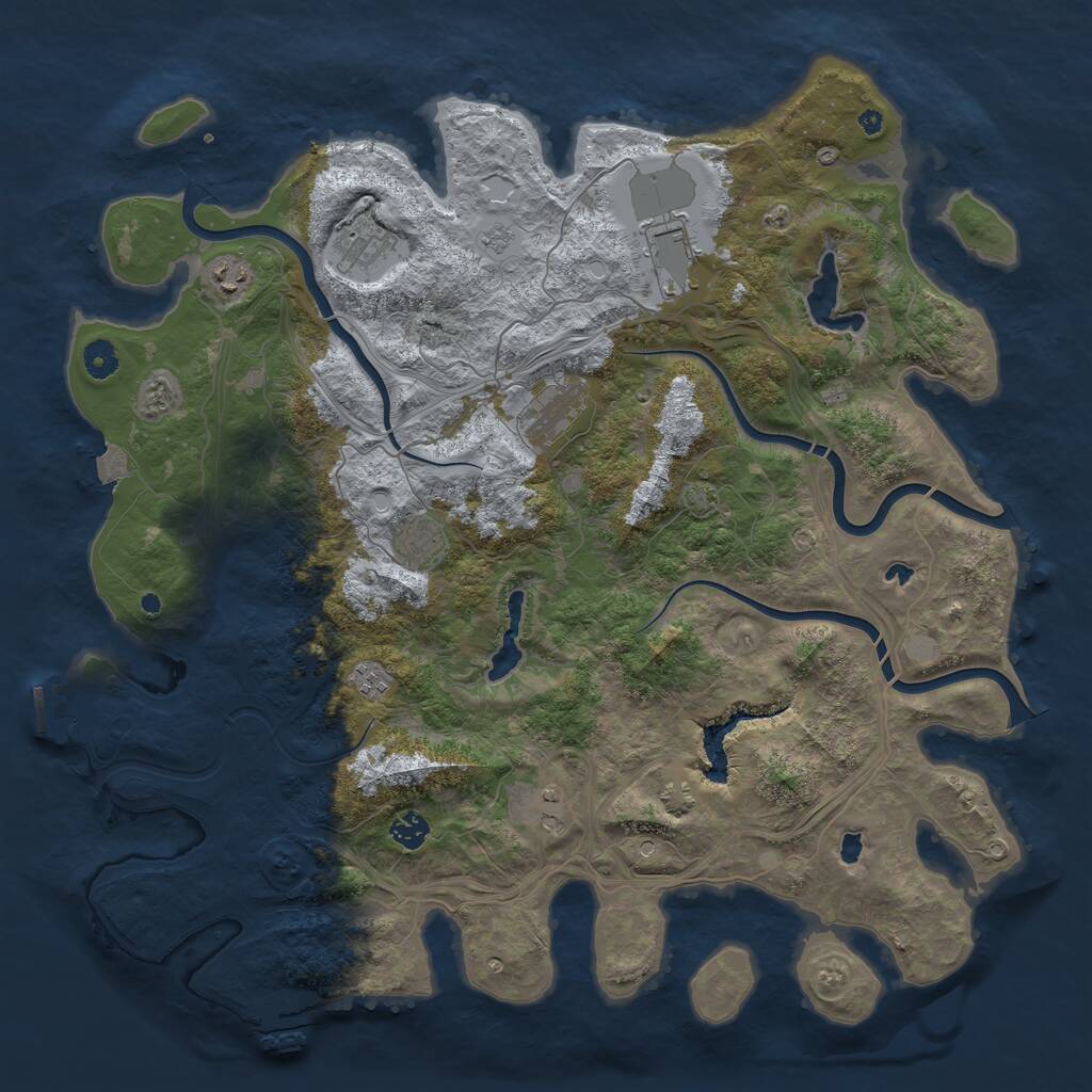 Rust Map: Procedural Map, Size: 4500, Seed: 87765286, 14 Monuments