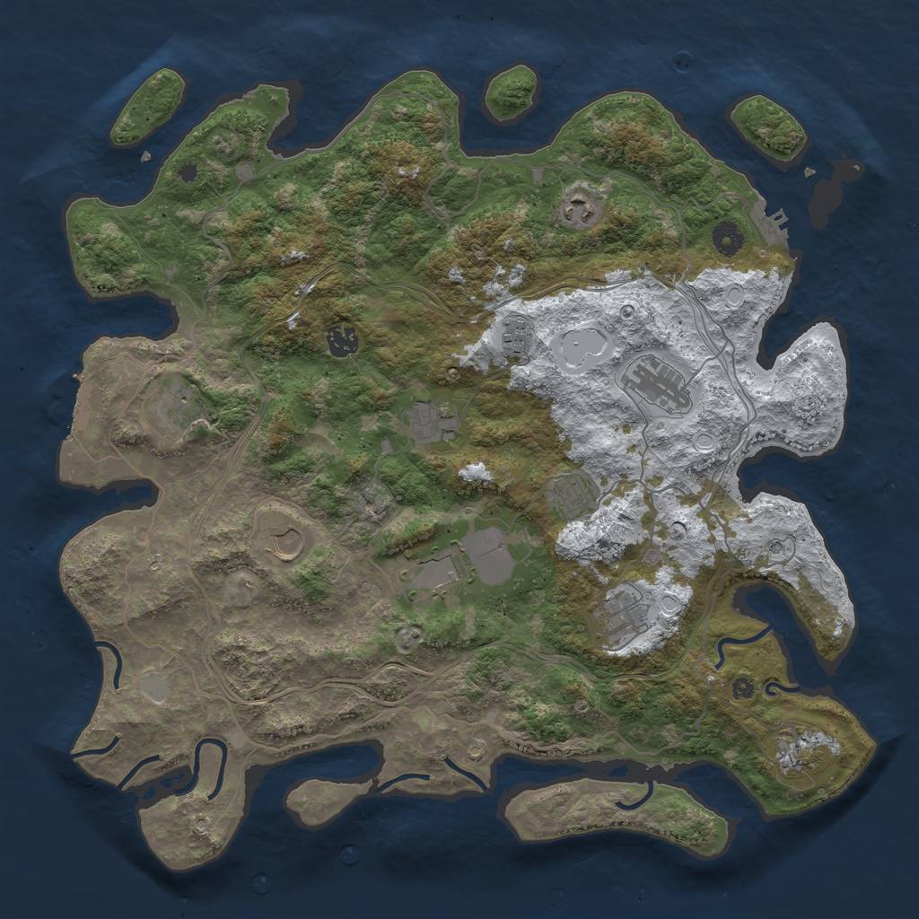 Rust Map: Procedural Map, Size: 4250, Seed: 61403547, 19 Monuments