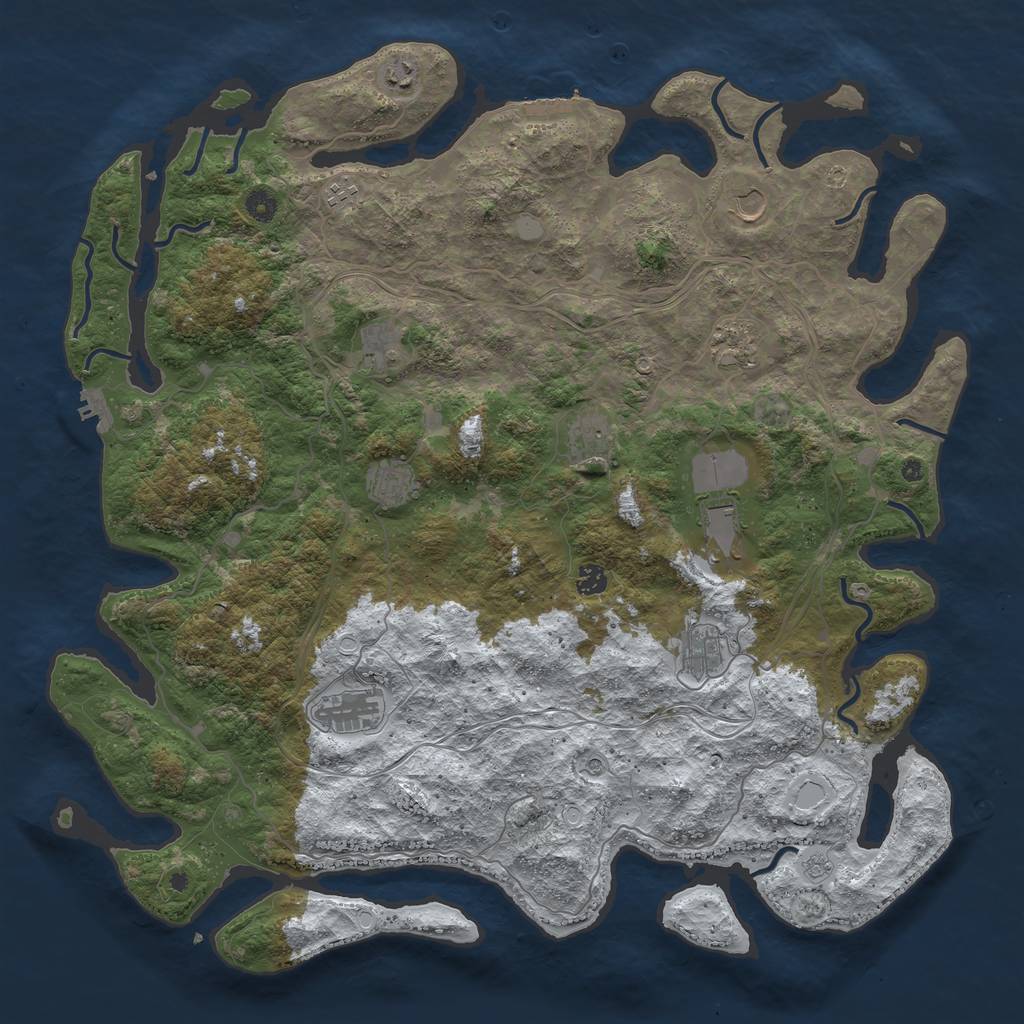 Rust Map: Procedural Map, Size: 4800, Seed: 1649568797, 20 Monuments