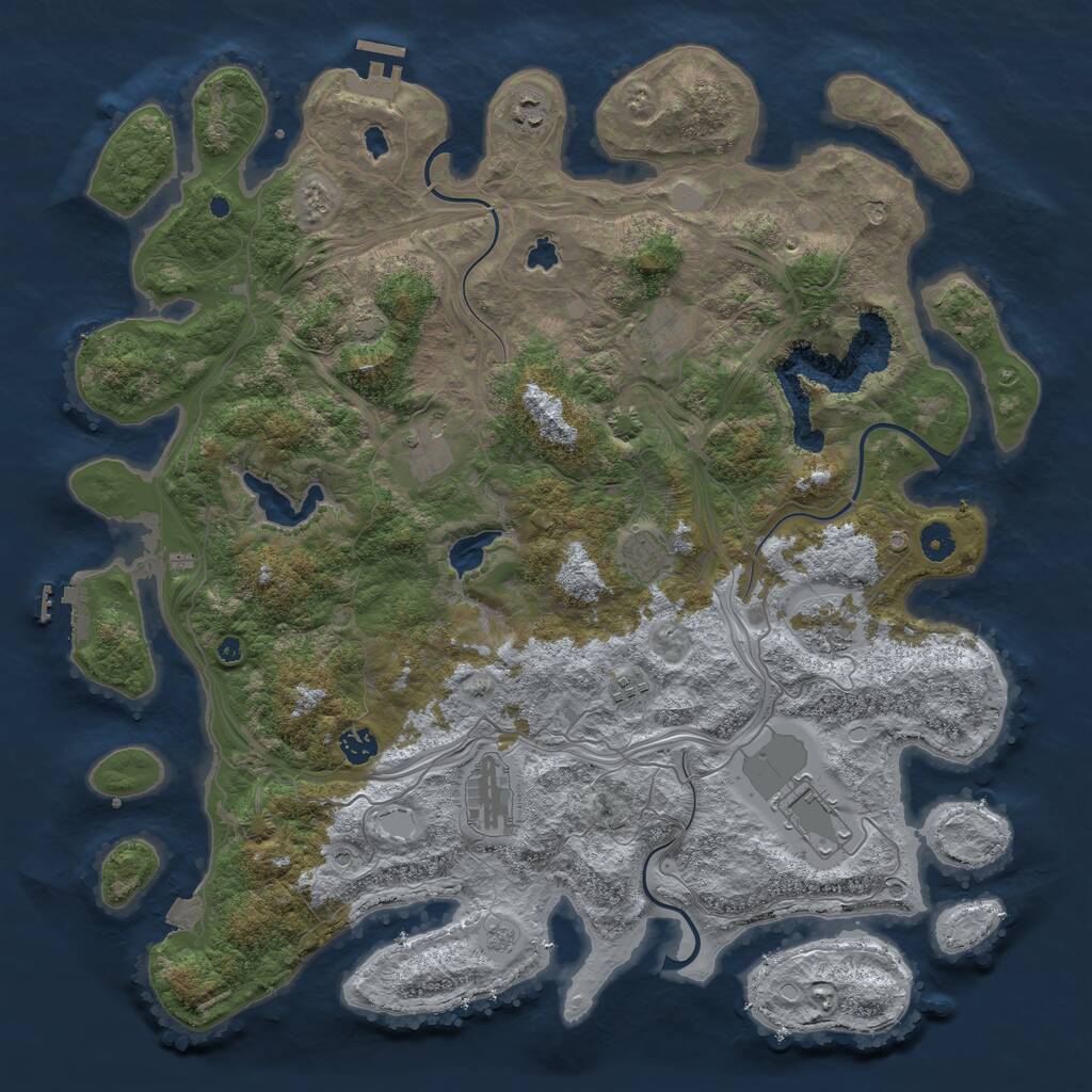 Rust Map: Procedural Map, Size: 4500, Seed: 2062022, 15 Monuments