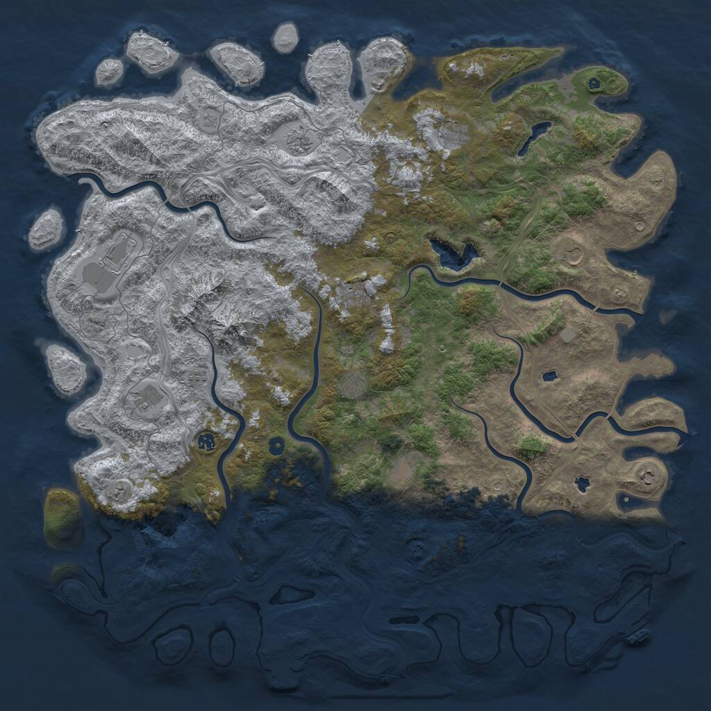 Rust Map: Procedural Map, Size: 6000, Seed: 1492272882, 17 Monuments